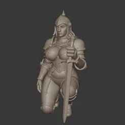 Kneeling Paladin – Holy Warrior 3D Print Model