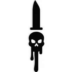knife with dripping blood forming a skull 1 - 2D/3D Wall Art STL+SVG For CNC Router, Plasma, Waterjet, Laser & 3D Printer