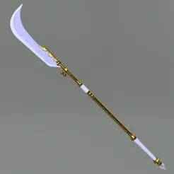 KPop Demon Hunters HUNTRIX Mira Woldo Glaive Weapon Polearm blade. Cartoon, movie, props, cosplay