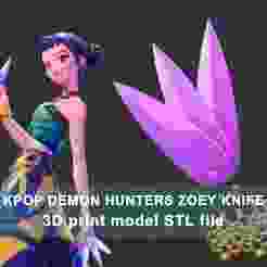 Kpop Demon Hunters Zeoy Weapon Knife 3d Model STL