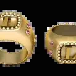 L ALPAHBETS RING 3d printable model