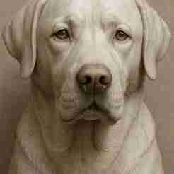 Labrador Dog Sculpture Face
