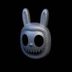 Labubu Bunny Face Mask 3D Print Model – Creepy Cute Cosplay Face Mask STL & Multicolor 3MF Files