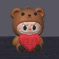 Labubu Corazon LLavero