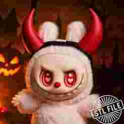 Labubu Devil's horns Halloween headband