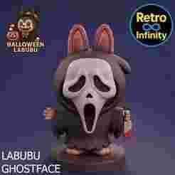 Labubu Ghostface - Scream 3D figure Retro Infinity style (90mm) : vinyl collectible