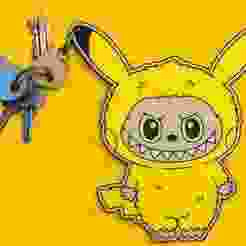 labubu pikachu keychain