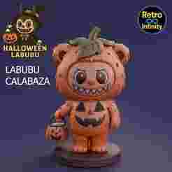 Labubu pumpkin / Labubu pumpkin - Halloween 3D figure Retro Infinity style (90mm) | vinyl collectible