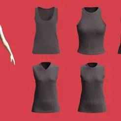 Ladies Tank Tops-6 Styles Pack  | Marvelous / Clo3d / obj / fbx