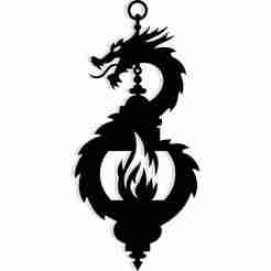 lantern with flames forming a dragon 2 - 2D/3D Wall Art STL+SVG For CNC Router, Plasma, Waterjet, Laser & 3D Printer