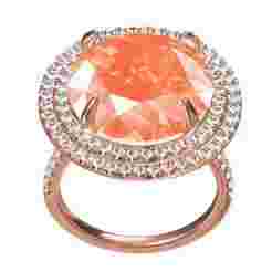 Large Round Stone Double Halo Cathedral Engagement Ring