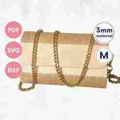 laser cut wooden hand bag with living hinge