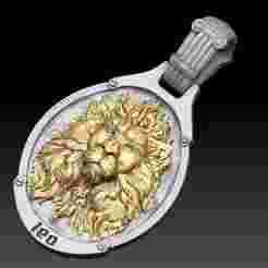 Leo Zodiac Pendant – 3D STL Model for CNC & 3D Printing