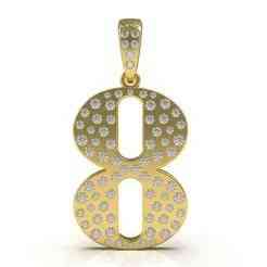 Letter 8 Flush Setting Diamond Pendant