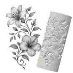 Lily & Hibiscus Vine Clay Roller – Debossed Texture STL for Pottery, Polymer Clay & Slab Work