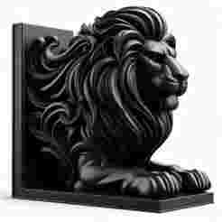 Lion Book Nook Showpiece 3D Print – Decorative Sculpture