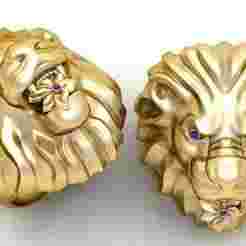 lion ring with flower 3D printable model
