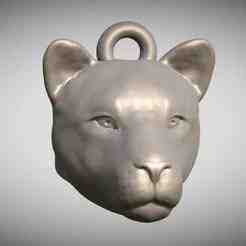 Lioness head key ring for 3D printing