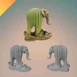 Lirili Larila 3D Model STL – Cursed Elephant Cactus Sandal Creature for 3D Printing Italian Brainrot Collectibles