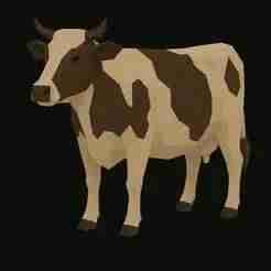 Low Poly Cow 3D Model – Polygonal Cow STL for 3D Printing