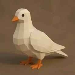 Low Poly Dove 3D Model – STL File for 3D Printing