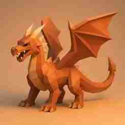 Low Poly Dragon 3D Model – STL for 3D Printing