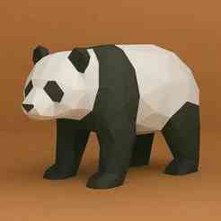 Low Poly Panda 3D Model – STL File for 3D Printing