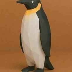 Low Poly Penguin 3D Model – STL File for 3D Printing