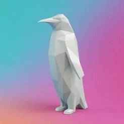 Low Poly Penguin STL – Minimalist Standing Penguin 3D Model