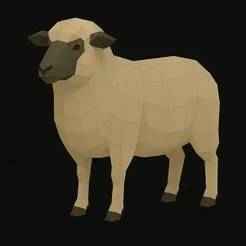 Low Poly Sheep 3D Model – Polygonal Sheep STL for 3D Printing