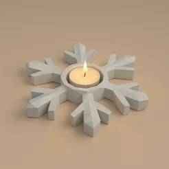 Low Poly Snowflake Candle Holder