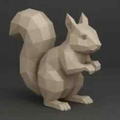 Low-Poly Squirrel — Cute Geometric Animal | 3D Printable STL