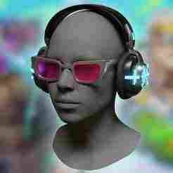 Luna Snow - Cool Summer cosplay headphones and glasses