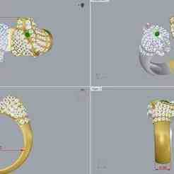 Luxury Panther Ring Dual Tone Gold and Silver with Diamonds