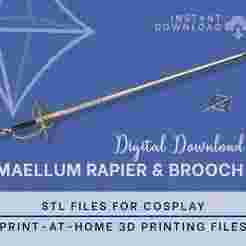 MAELLE Maellum Sword & Brooch STL FILES [Expedition 33] | Cosplay Prop | 3D Print Files | Instant Download