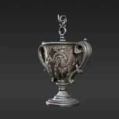 Magical Competition Cup Keyring STL - Highly Detailed Ornate Fantasy Goblet Collectible