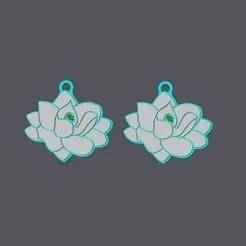Magnolia Flower - Earring & Pendant v2 (2 versions)