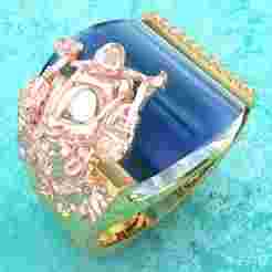 Maitreya Buddhas ring - God of wealth ring - Stone Mens rings - N1020