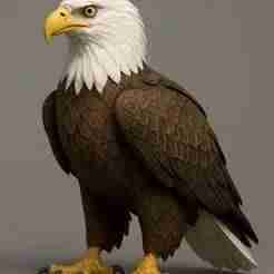 Majestic 3D Bald Eagle Sculpture – Detailed Printable Model