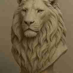 Majestic Lion Sculpture Bust – 3D Printable Model