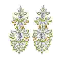 Marquise and Oval Stone Long Dangle Earring