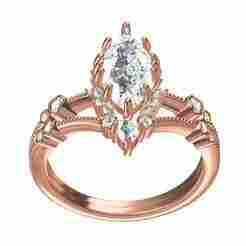 Marquise Diamond 12 Prongs solitaire Engagement Ring with Band