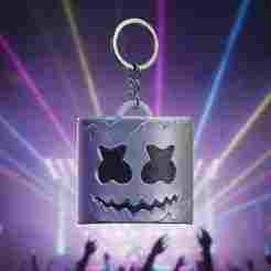 Marshmello Mask Keychain - Rave DJ Pose - Fortnite - Ready to Print (No Supports Needed)