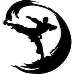martial artist kicking through a circular wave 3 - 2D/3D Wall Art STL+SVG For CNC Router, Plasma, Waterjet, Laser & 3D Printer