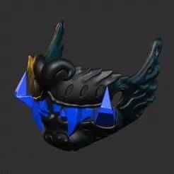 Mask Leon Oni Demon | Mask Demon Lion | Japanese Animal Decoration