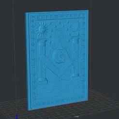 Masonic Plate in Bas-relief - Decorative STL for 3D and CNC Printing