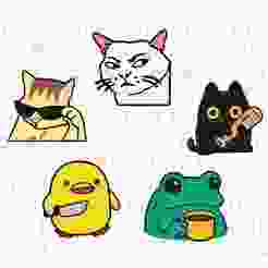 Meme Pals Keychain Collection 😂🐱🐸 - 5 Adorable & Funny 3D Print Models