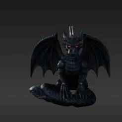 Menacing Deep Black Dragon Key Fob STL - Ethereal Shadow Creature Accessory for 3D Printing