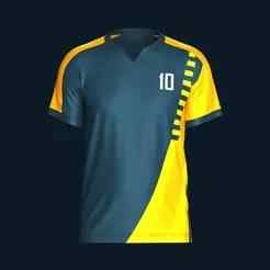 Mens Soccer Dark Blue and Yellow Jersey Player-10 | Marvelous / Clo3d / obj / fbx