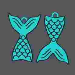 Mermaid Tail - Keychain v1 ( 2 versions)